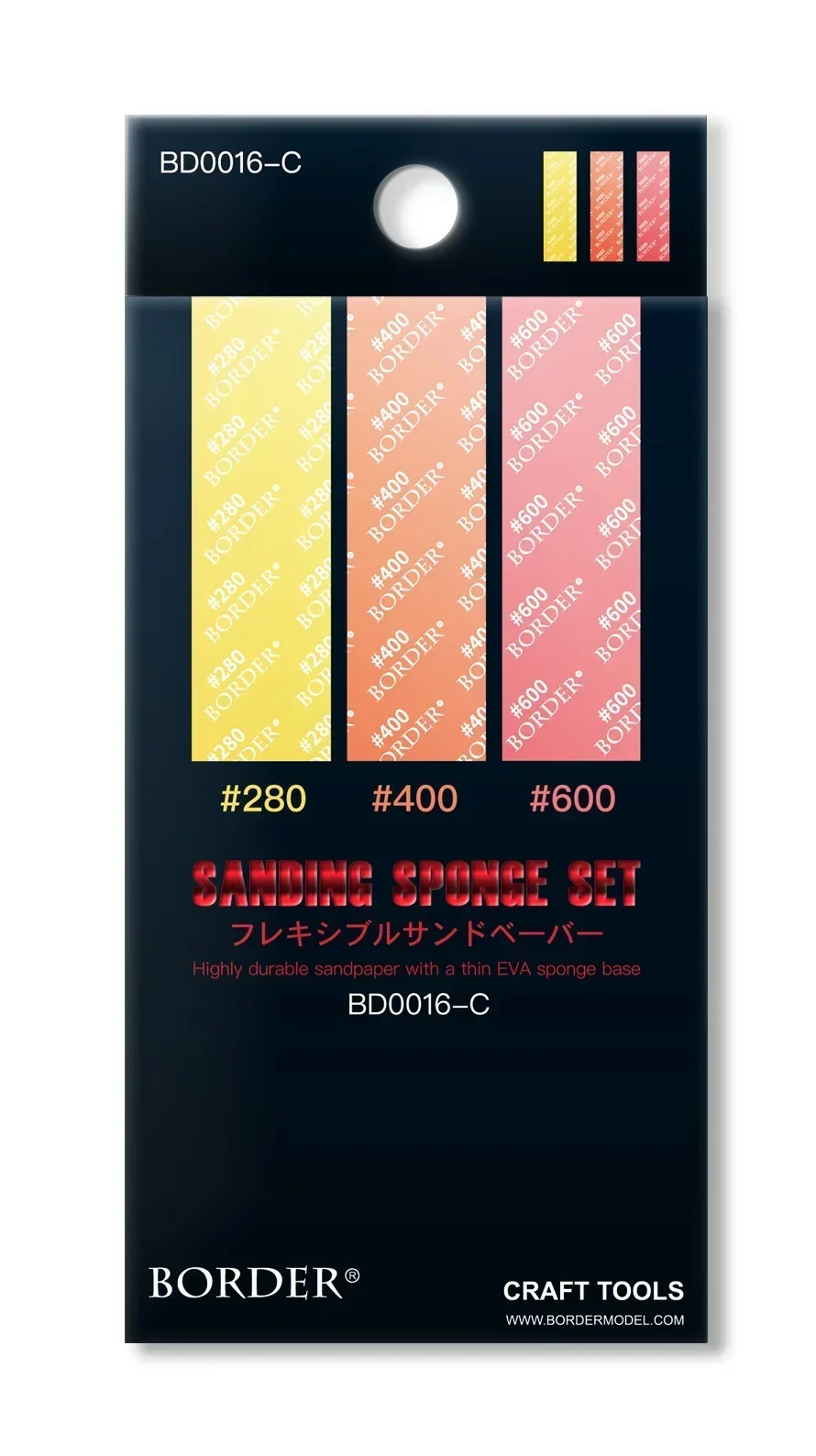 BORDER Modelo BD0016 18 Piezas 280 # ~2500 #   Juego de esponjas de lijado con memoria EVA suave – Modelo Hobby Herramientas de papel de lija Combo y herramientas de bricolaje artesanales
