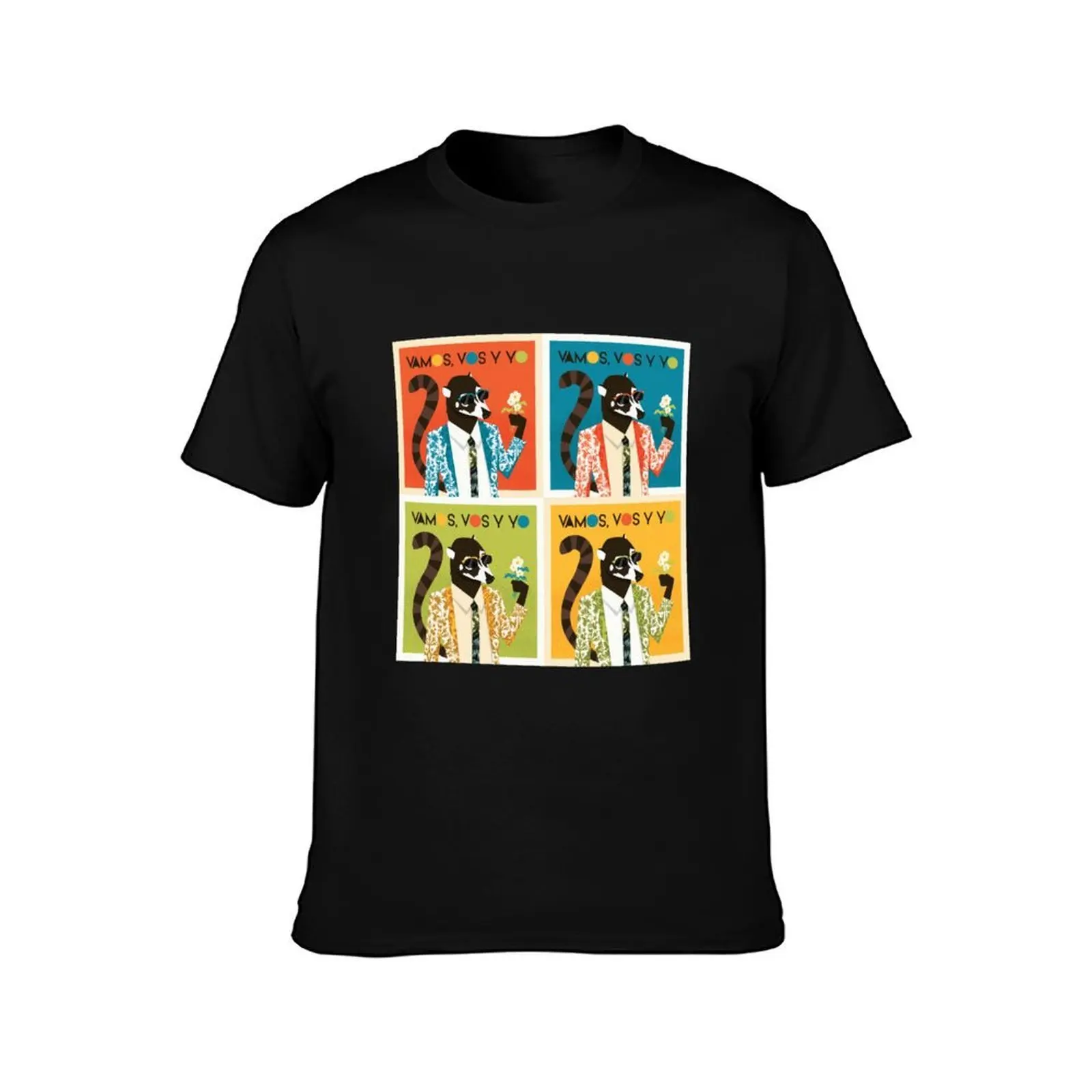 Coati Pop Art T-Shirt, Summer Casual Cotton Tee, Oversized Streetwear Tops, Vintage Graphic Print, Loose Fit Short Sleeve