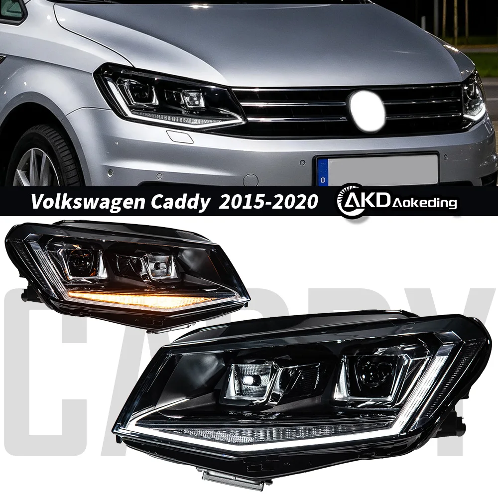 Auto Parts Headlights For CADDY 2015-2020 CADDY latest Styling LED Daytime Lights Dual Projector Car Accesorios Modified