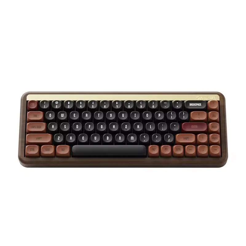 For AKKO 68keys Gasket Structure Autumn Walnut Wooden Wireless Hot Swap Gaming Mechanical Keyboard