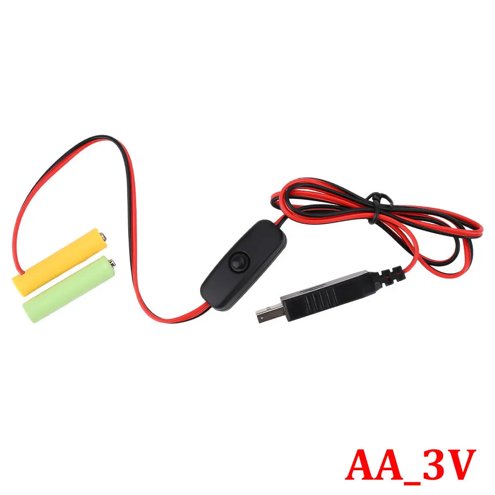 Universele 3/4.5/6V AA AAA Batterij USB Voeding Vervangen AA/AAA Batterij Vervanging kabel voor Klok Speelgoed Licht LED Met Schakelaar - afbeelding 1