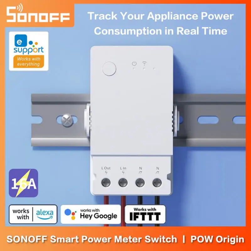 

SONOFF POW Origin 16A Wifi Smart Power Meter Switch Smart Home WiFi Switch With Power Monitoring Work With Alexa Google Home