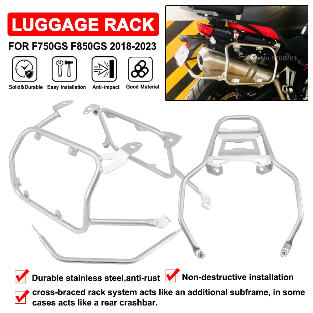 Saddlebag Luggage Rack For BMW F750GS F850GS Adventure 2018-2022 2023 2024 Motorcycle Tail Trunk Pannier Stainless Steel Bracket