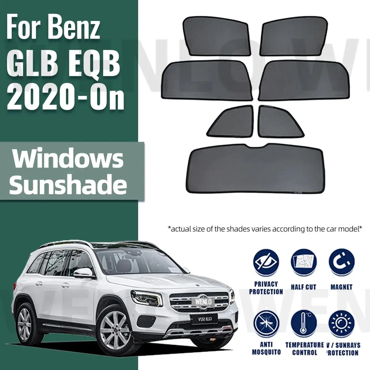 

For Mercedes Benz GLB EQB 2020 2021 2022 2023 2024 Car Sunshade Shield Front Rear Windshield Curtain Side Baby Window Sun Shade