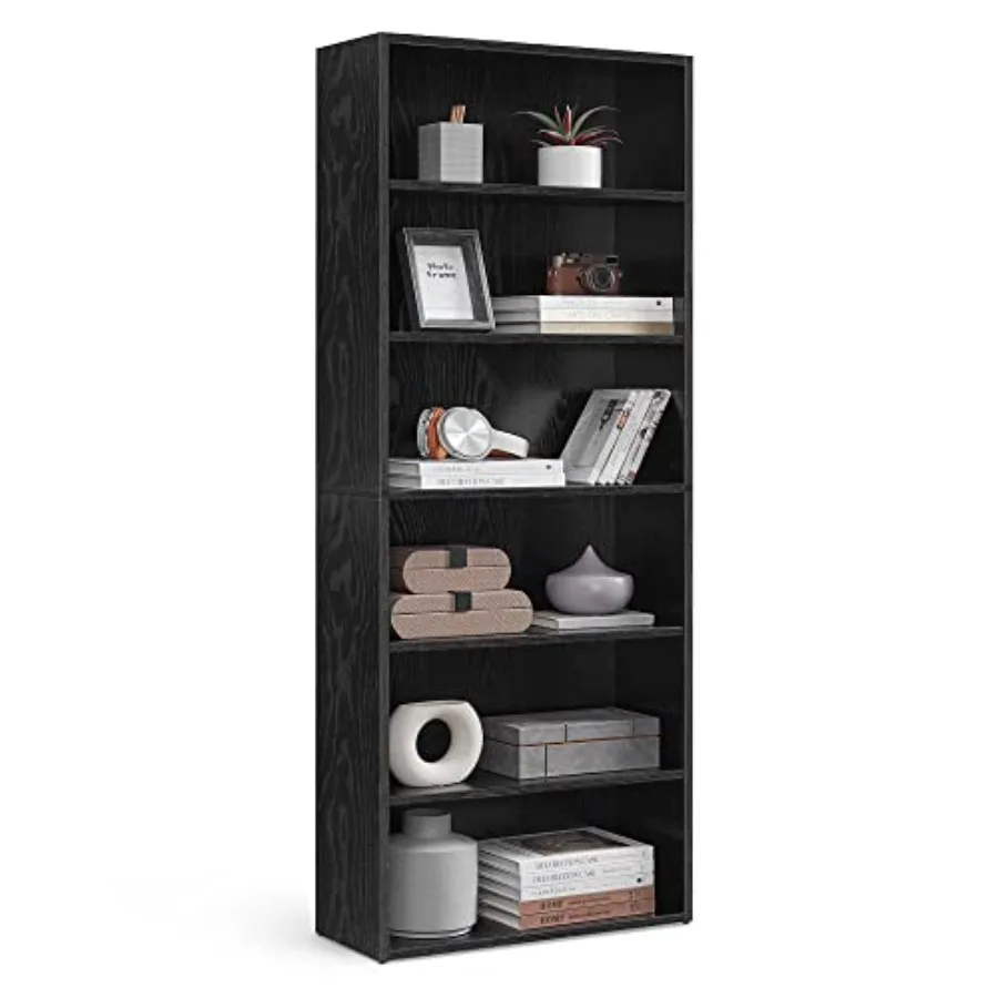 Coleção CUSTOS - Estante de 6 camadas Estante para livros Prateleira de armazenamento aberta 9,4 x 23,6 x 63,3 polegadas para sala de estar, casa, escritório