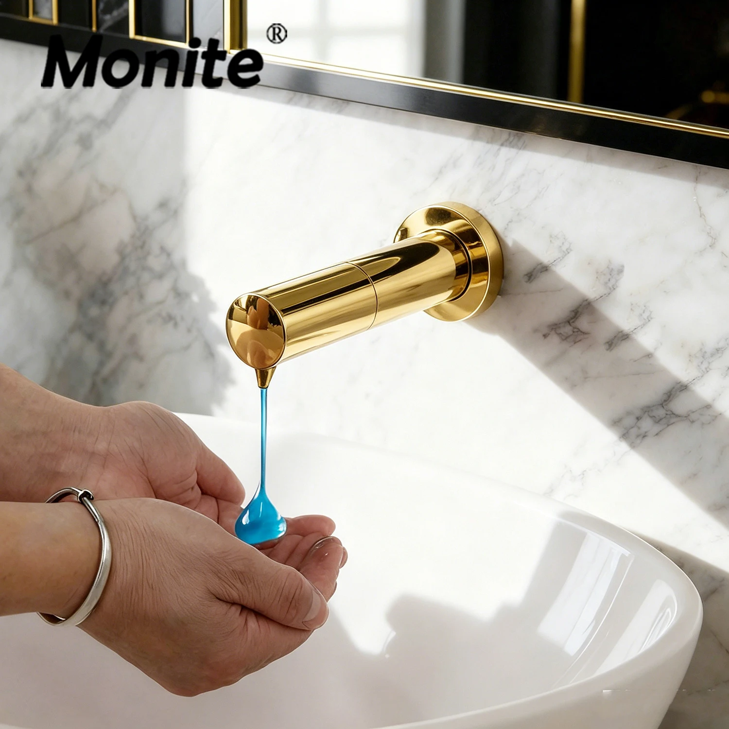 

Monite Automatic Soap Dispenser Kitchen & Bathroom Dispenser For Liquid Soap Lotion Dispensers Wall Mounted Bathroom Accessories
