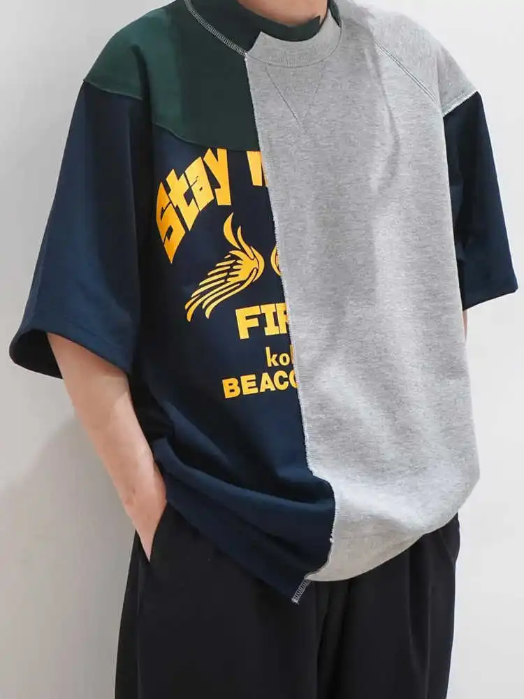 25SS نفس النمط الياباني الرجعية الربط المطبوعة عارضة تنوعا قصيرة الأكمام تي شيرت للنساء والذكور #2