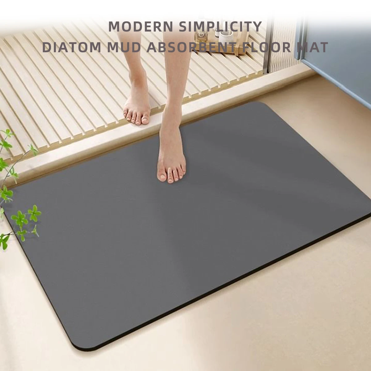 

Solid Color Super Absorbent Bathroom Shop Diatom Mud Anti Slip Rain Mat Quick Drying Bath Mat Kitchen Entrance Door Home Floor