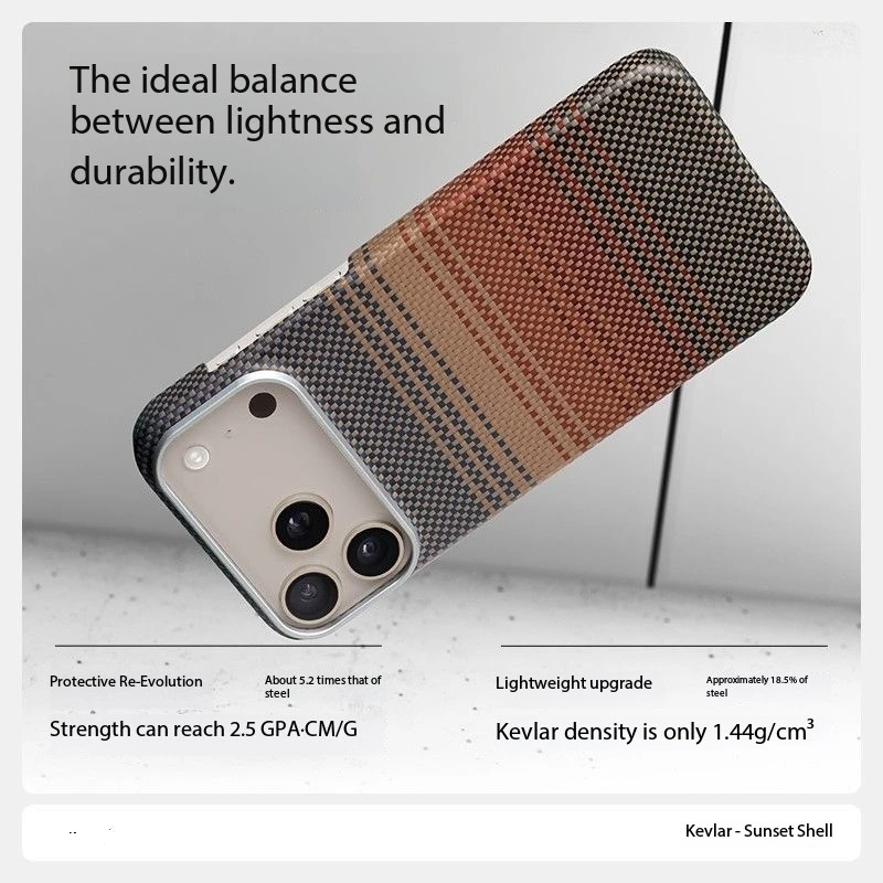 Etui w 100% z włókna aramidowego Kevlaru i włókna węglowego do iPhone 18 17 Pro Max 18Pro z Magsafe, luksusowe etui magnetyczne, ultracienka obudowa. — zdjęcie produktu 5