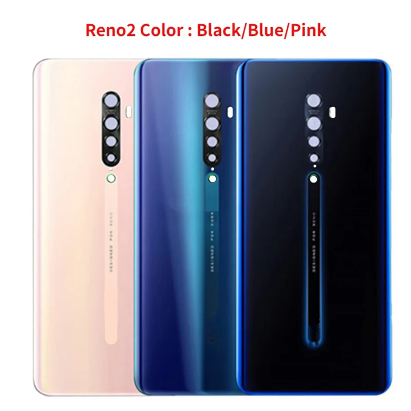 Back Glass For OPPO Reno 2 Reno2 Z F Back Battery Cove Rear Door Housing Back Case  Replacement Part