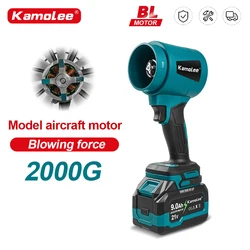 Kamolee 400M/S Turbo Jet Fan 3000W Cordless Electric Air Blower Violent Handheld Power Tool for 18V 21V Battery
