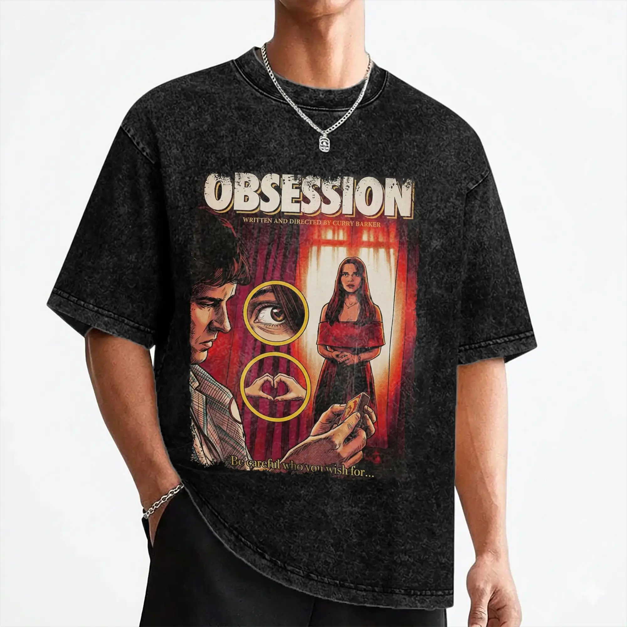 T-shirt Obsession Movie 2026, T-shirt Harajuku à manches courtes délavé, T-shirt vintage pour hommes et femmes, streetwear, t-shirts d'été
