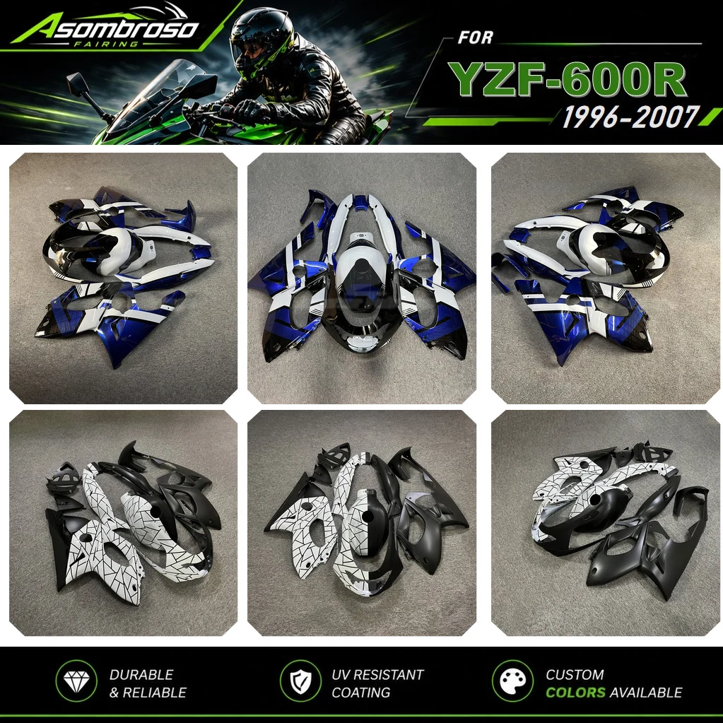 Motorcycle Fairings Set Fit For YZF600R 1996 1997 1998 2000 2001 2002 2003 2004 2006 2007 ABS Bodykit Cowl YZF 600 R 96-07