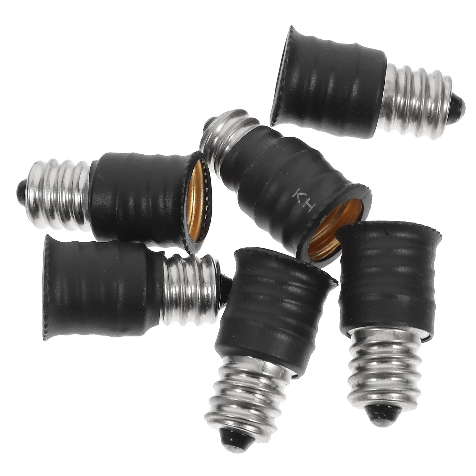 

6pcs E12 to E14 Lamp Adapter Socket Converter Lightweight Material Easy Installation Home Office Lighting Solution Lamp Socket