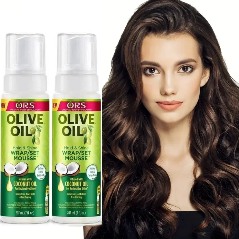 207 ml langanhaltender Anti-Frizz-Haarschaum, feuchtigkeitsspendender Haarschaum mit Olivenöl für lockiges Haar-Styling