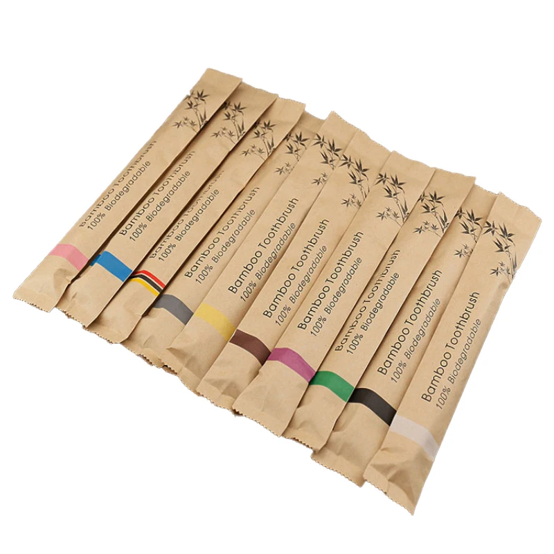 1~4PCS Bamboo Toothbrush Durable Portable Sustainable Environmentally Conscious Biodegradable Plastic Waste