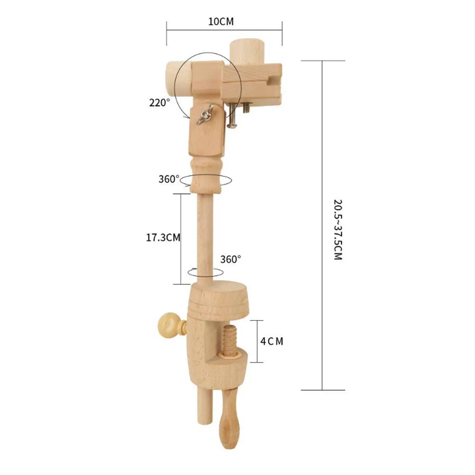 Adjustable Cross Stitch Rack Wooden Lap Table Stand Embroidery Frame Clamps for Needlework and Display Use view 6