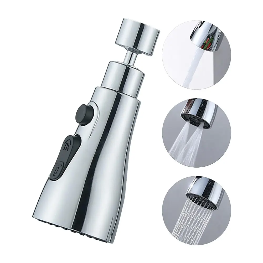 3 In 1 Kitchen Faucet Extender 360 Degree Rotate Pull Out Kitchen Tap Multi-mode Strong Flushing Booster Kitchen Accessories
