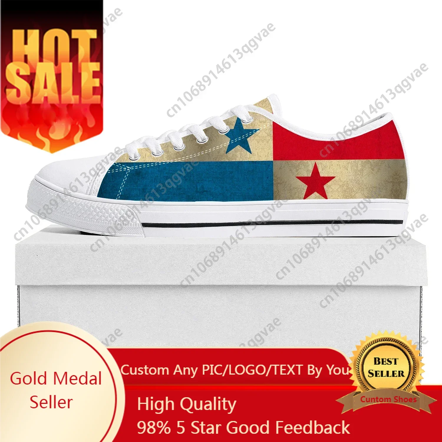 

Panamanian Flag Low Top High Quality Sneakers Mens Womens Teenager Canvas Sneaker Panama Prode Casual Couple Shoes Custom Shoe