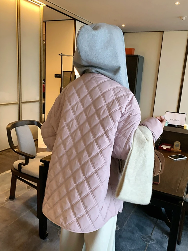 سترات نسائية فضفاضة مبطنة أساسية سترات نسائية جديدة للخريف والشتاء معاطف نسائية غير رسمية بقلنسوة مبطنة باللون الأسود