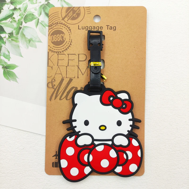 سانريو الأمتعة التسمية الفتيات السفر الأمتعة العلامة مرحبا كيتي حقيبة معرف عنوان حامل الأمتعة الصعود المحمولة حقيبة تذكرة