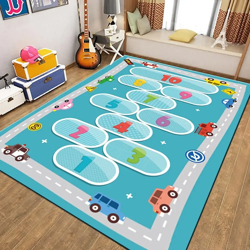 Children\'s Play Room Carpet , Road and Street Traffic Carpets Puzzle Game Floor Mat for Bath Living Room Baby Room Bedroom Decor