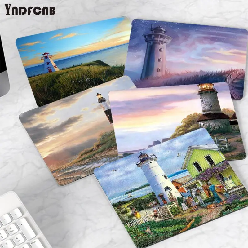 Hand Painted Lighthouse Mousepad 25x29cm Small Gaming Mouse Pad Gamer Desk Mat Keyboard Pad Decoration Mause Desk Accessories