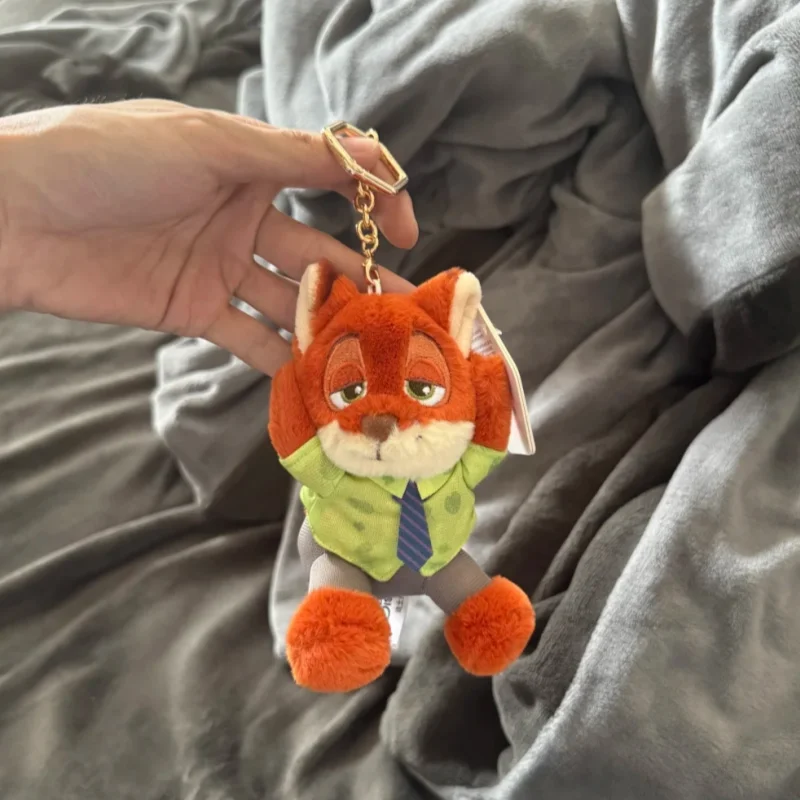 Anime zootopia nick judy chaveiro de pelúcia pingente bonito dos desenhos animados benjamin clawhauser boneca de pelúcia brinquedo atração magnética presentes da criança