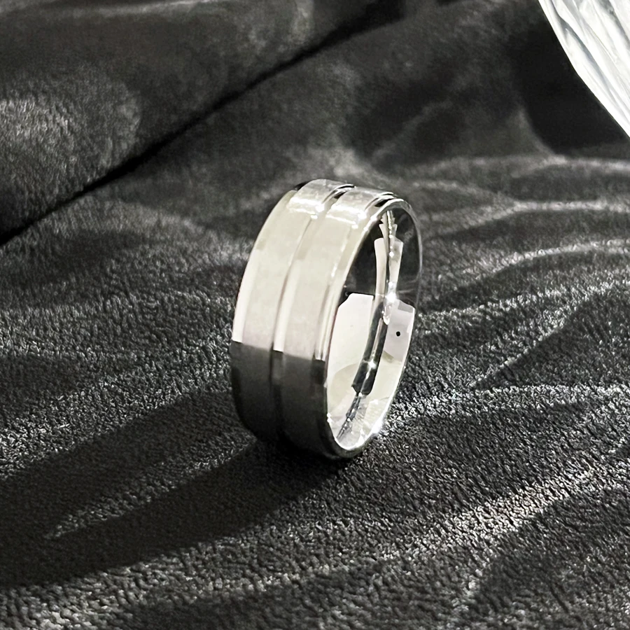 New 8mm Matte Stainless Steel Simple Design Ordinary Ring Gold Steel Black Plating Ring Fashion Men's Women's Jewelry Gift