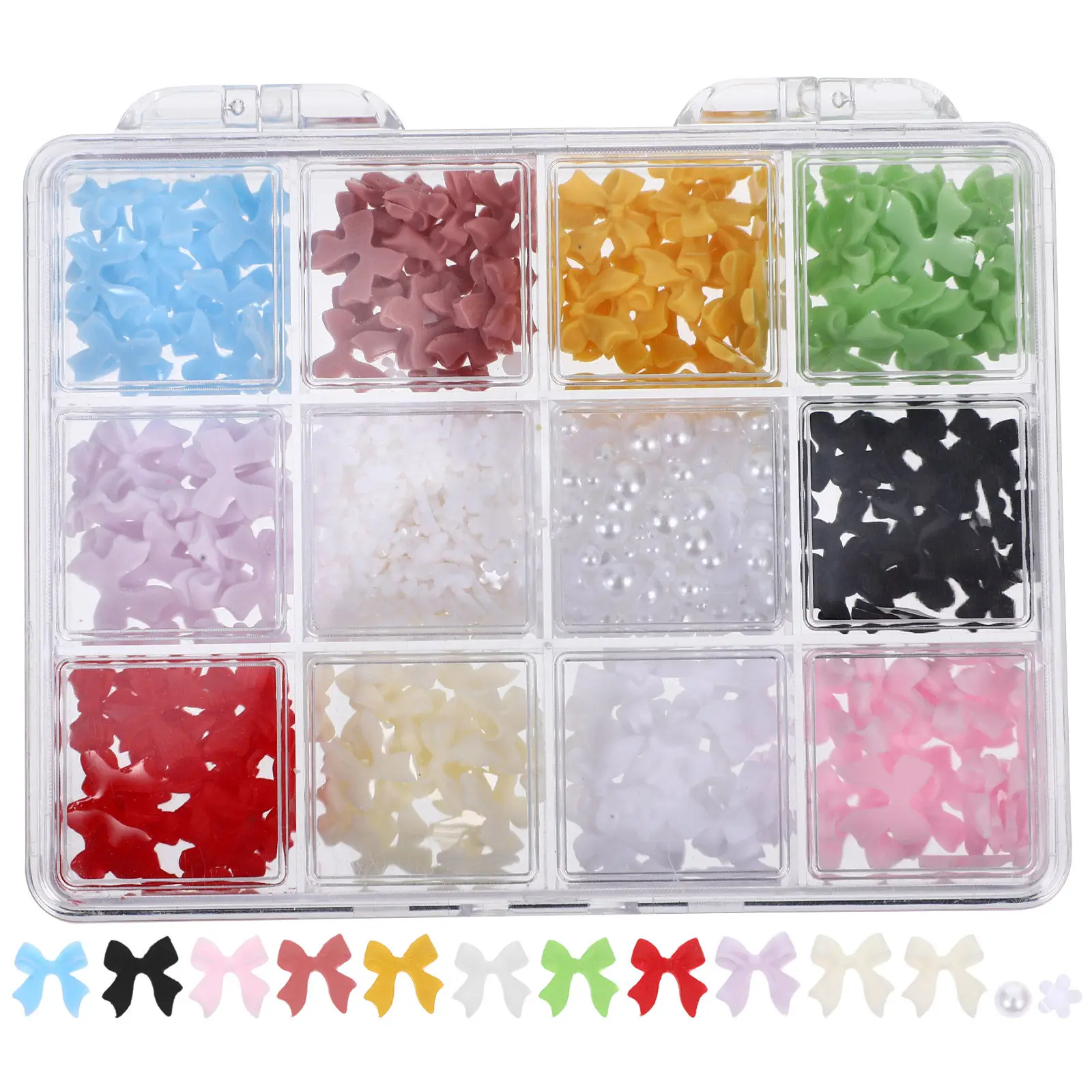 

1 коробка декоративных украшений для ногтей: изысканные 3D-украшения в виде бабочек и бантиков для акриловых ногтей