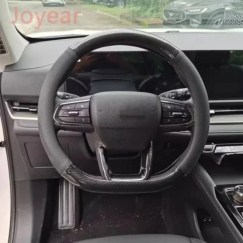 For Ford Equator Car Hand Stitched Steering Wheel Cover Sewing Handle Cover Special Car Interior Modified Protective Accessories