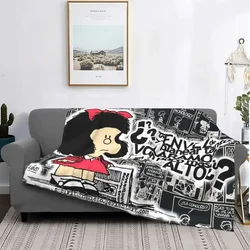 Love Mafalda Blanket 3D Printed Soft Flannel Fleece Warm Cartoon Throw Blankets for Home Bedroom Couch Bedspreads