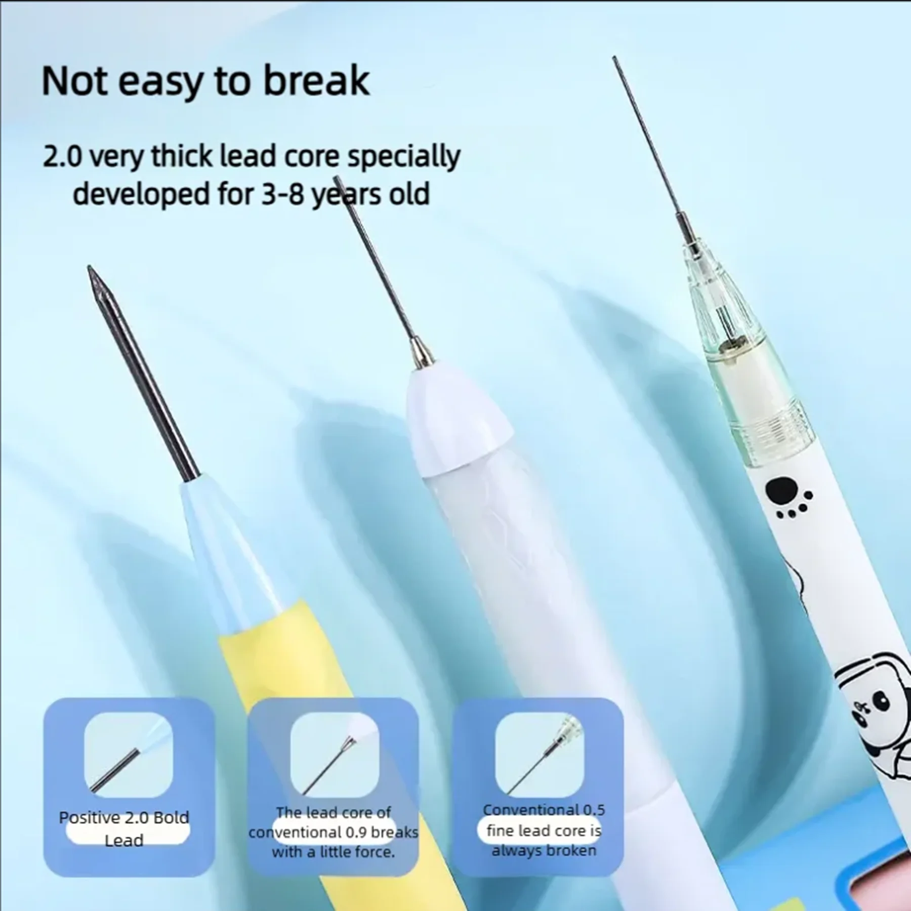 معكرون 2.0 مللي متر دفع قلم رصاص تصحيح وضعية عقد القلم القرطاسية مجموعة أقلام رصاص الميكانيكية HB قلم رصاص مكتب المدرسة