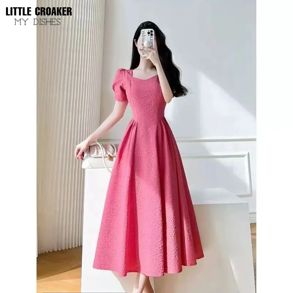 Youthful Prom Dress Vestido De 15 Mas Vendido Simple Puff Sleeve Hot Pink Cocktail Dress for Women