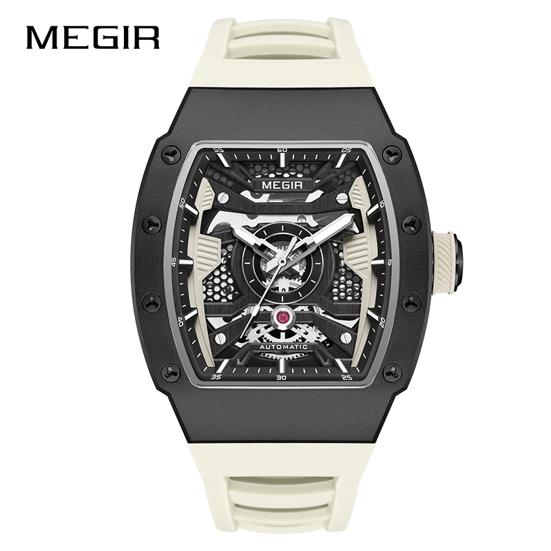 

watches for man Automatic Mechanical Watch with Stainless Steel Case Sillicone Strap Fashion Waterproof Luminous Wristwatch