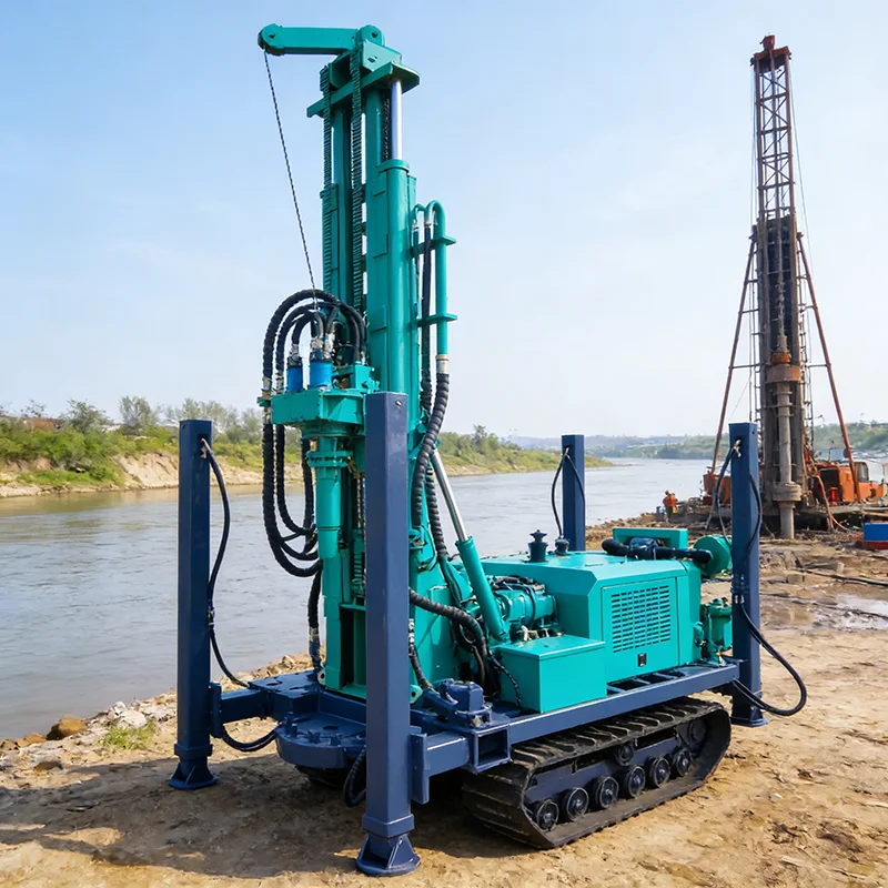 Crawler Pneumatic Water Well Drill Rig with Intensive Operation Platform for Operator Comfort