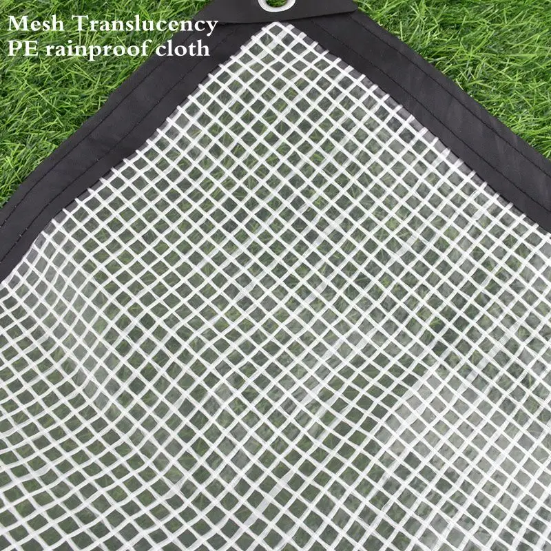 0.33MM Grid PE Tarpaulin Transparent Rainproof Cloth, Outdoor Pergola Windproof Film Garden Succulent Plants Keep Warm Cover