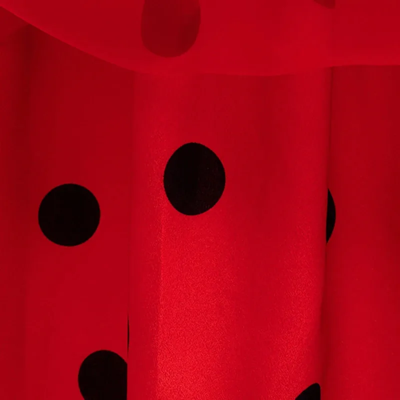 Girls Lady Beetle Polka Dot Flying Sleeves Cosplay Red Princess Dress Kids Birthday Halloween Party Stage Performance Clothes