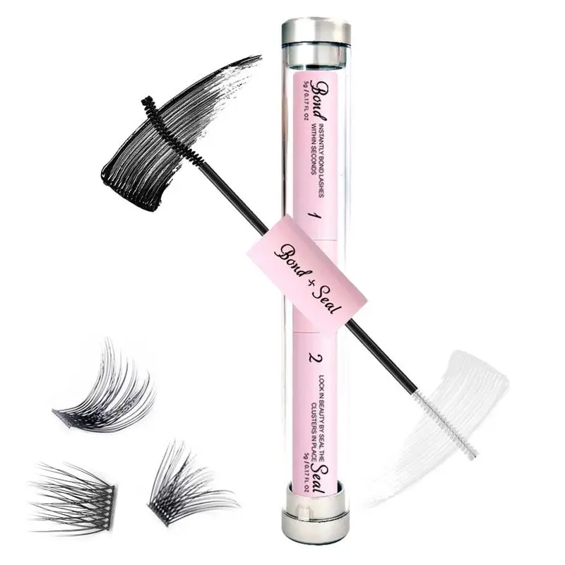 Waterproof False Eyelash Glue and Seal 2 in 1 Fast Drying Lash Glue And Sealer Long Lasting Strong Hold False Eyelashes Glue