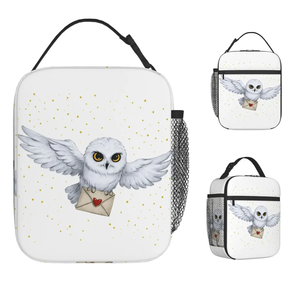 

Halloween Owl Flight Lunch Bag Witch Magic Retro Lunch Box Unisex Outdoor Picnic Portable Cooler Bag Oxford Thermal
