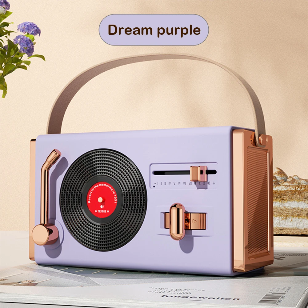 

Vintage Wireless Speaker Vinyl Record Player Style Loudspeaker For Office