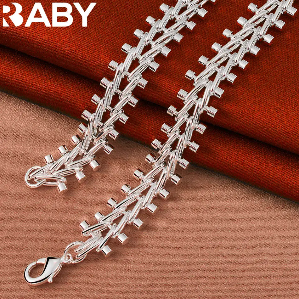 

URBABY 925 Sterling Silver 45cm Geometric Necklace For Women Men Anniversary Gift Popular Wild Fashion Romantic Jewelry
