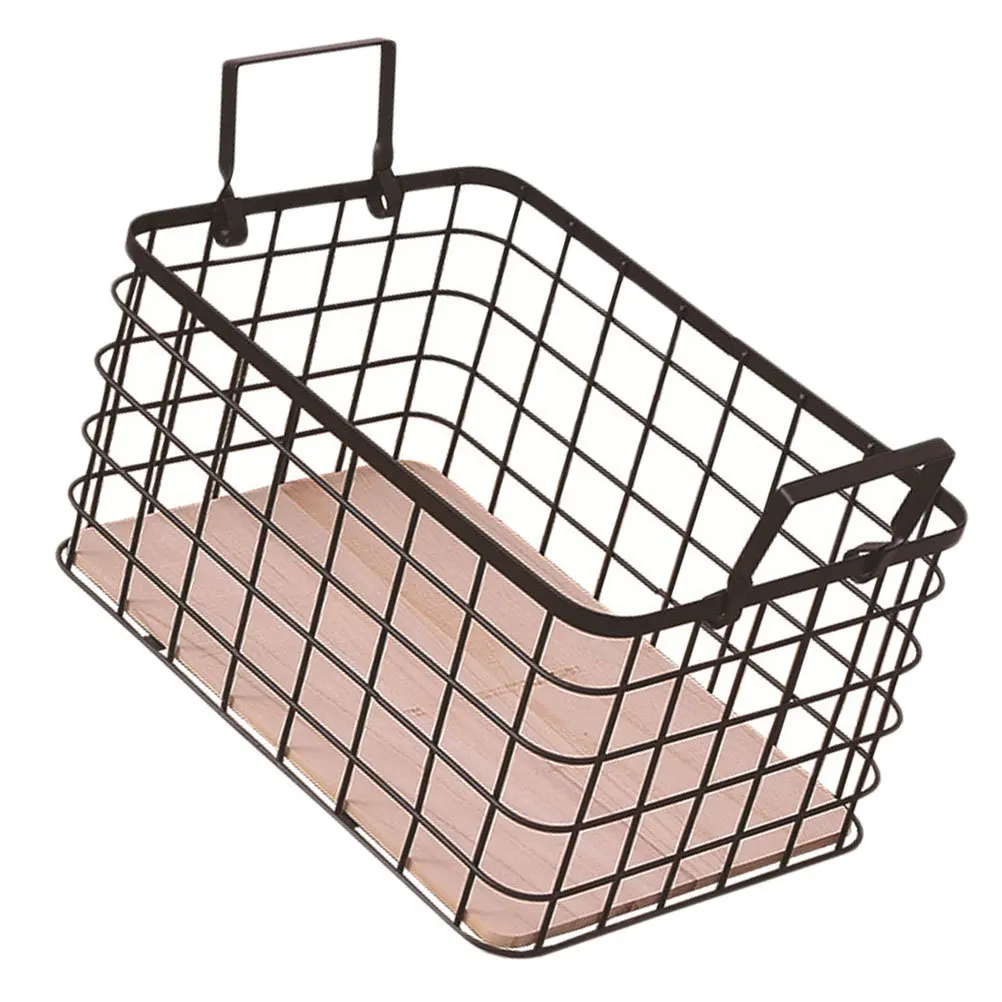 

1Pcs Iron Art Storage Basket with Handles Portable Hollowed Design for Organizing Kitchen Bathroom Fruits Makeup