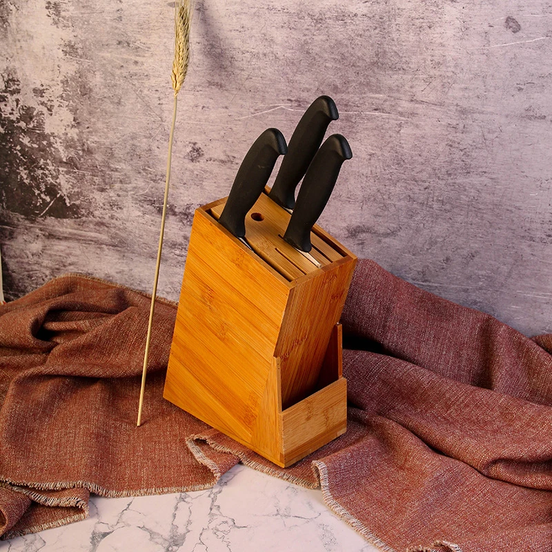 

Bamboo Knife Holder Multifunctional Knife Block Stand Knives Storage Shelf Rack Storage Organizer Kitchen Accessories