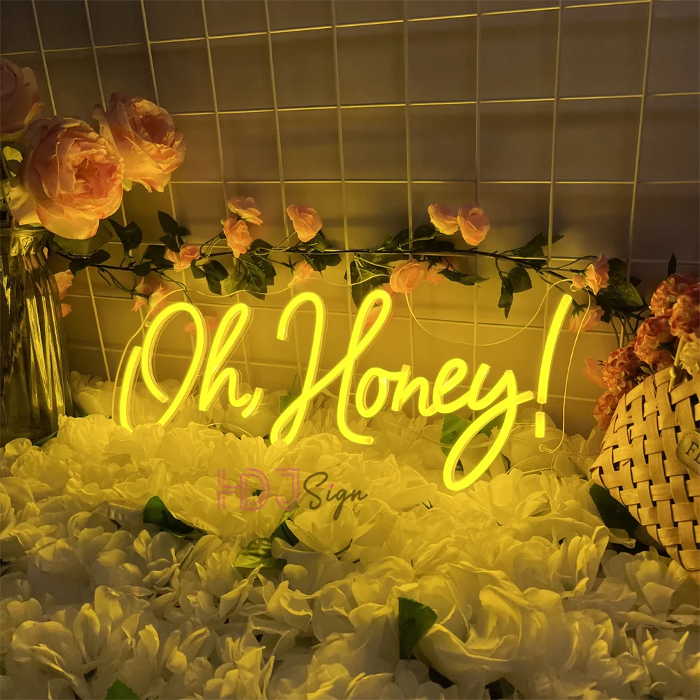 111 أوه العسل النيون وحدة إضاءة LED جداريّة غرفة نوم الزفاف الديكور أضواء النيون عكس الضوء USB غرفة المنزل ديكور حفلات الزواج علامات الهدايا