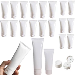 10PCS Mini 10ml-100ml Empty White Plastic Soft Tubes Bottles  Reusable Travel Cosmetic Containers For Hand Lotion Shampoo Creams
