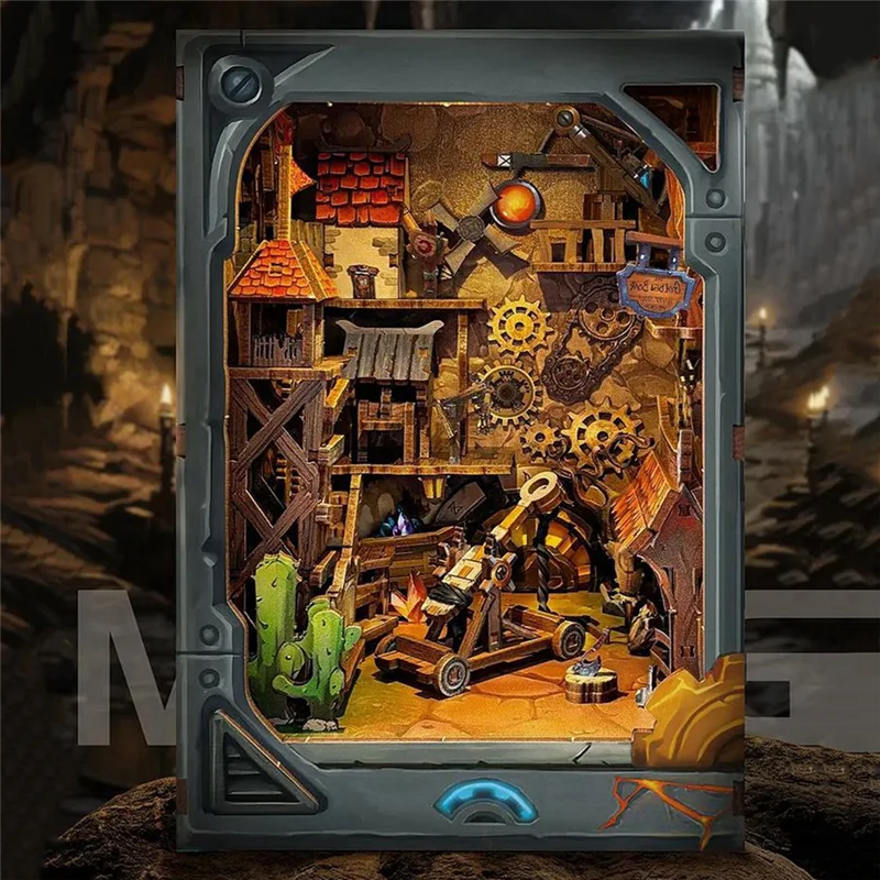 MACH-houten geassembleerde boekenstandaard Ontdek fantasy onbekende wereld Desktop decoratie cadeau