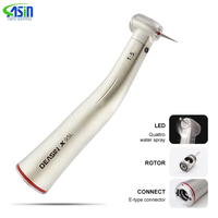 Dental 1:5 Low Speed Handpiece Increasing Red Ring Contra Angle Internal Water Spray With Optic Fiber For E-type Motor