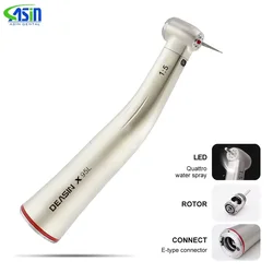 Dental 1:5 Low Speed Handpiece Increasing Red Ring Contra Angle Internal Water Spray With Optic Fiber For E-type Motor