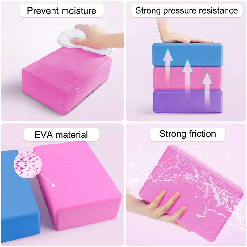 EVA Yoga Block Gym Blocks Foam Brick Training Exercise Fitness Tool Pillow Cushion Stretching Body Shaping Dance Splits Leg Pres